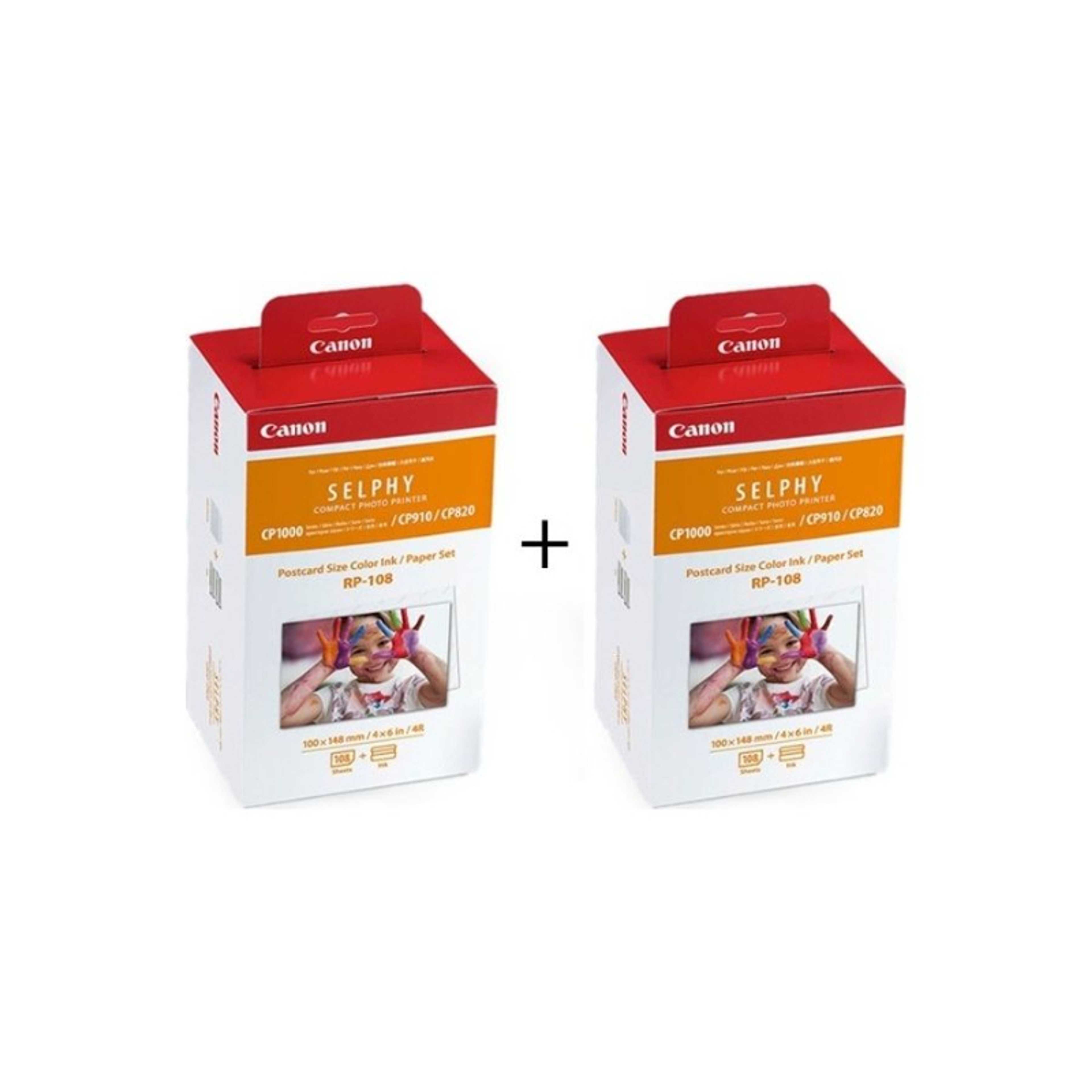 2 Pices SELPHY Compact Photo Printer Postcard Size Color Ink/Paper Set RP-108 Multicolour - Product Main Image